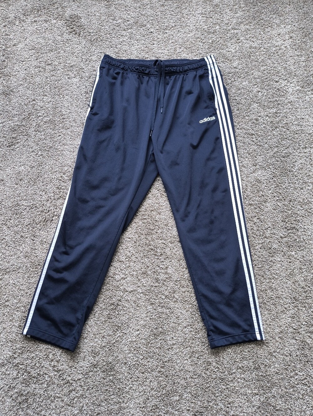 Mens Navy Blue 3 Stripe Adidas Track Pants Size 2XL